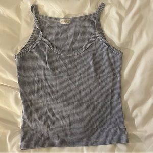 Brandy Melville John Galt blue and white knit tank top